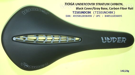 Selle TIOGA UNDERCOVER STRATUM CARBON, Black, Carbon, 140 mm