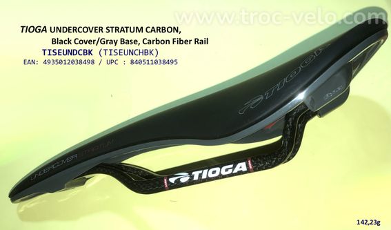 Selle TIOGA UNDERCOVER STRATUM CARBON, Black, Carbon, 140 mm - 5
