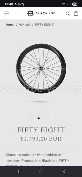 Paire de roues black inc 58 neuves