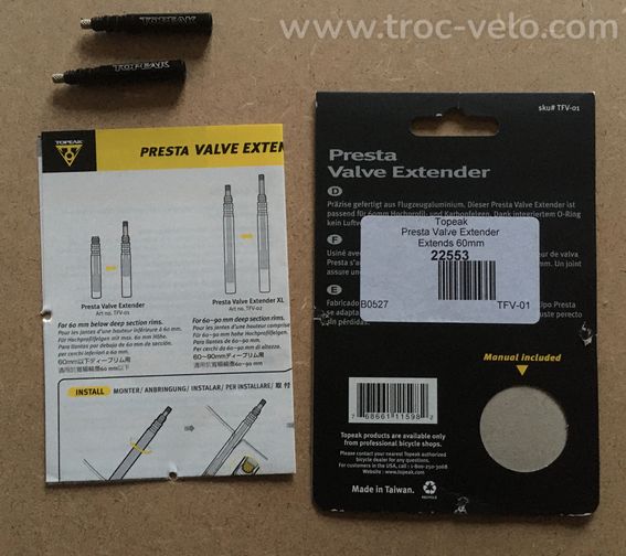 Prolongateurs de valves Topeak - 3