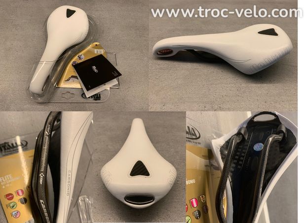 Selle ITALIA FLITE KIT CARBONIO - Carbone / Cuir Blanc - 1