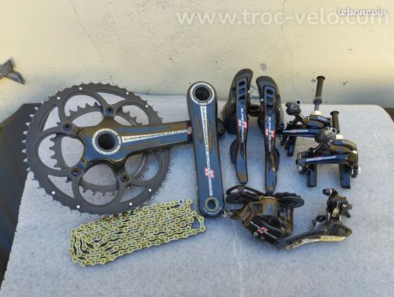 Groupe Campagnolo Super Record 11 vitesses, manettes, pédalier..., vélo route course carbone - 2