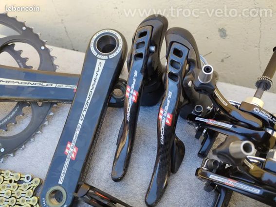 Groupe Campagnolo Super Record 11 vitesses, manettes, pédalier..., vélo route course carbone - 4