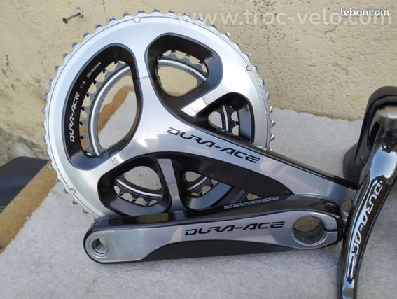 Groupe shimano Dura Ace 9000, manettes, dérailleurs, pédalier, vélo route course carbone  - 4