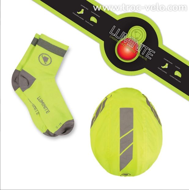 PACK ENDURA LUMINITE : Paire de Chaussettes + Couvre-Casque JAUNE FLUO - 2