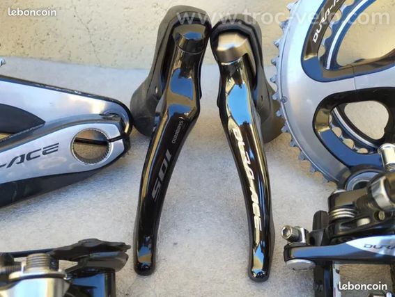 Groupe shimano dura ace 9000, manettes, pédalier...., vélo route course carbone - 3