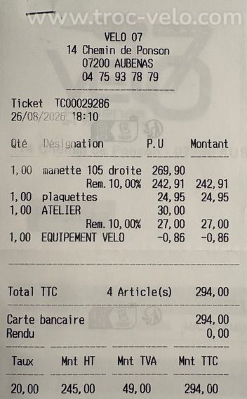 Manette droite Shimano 105 Di2 12v - 5