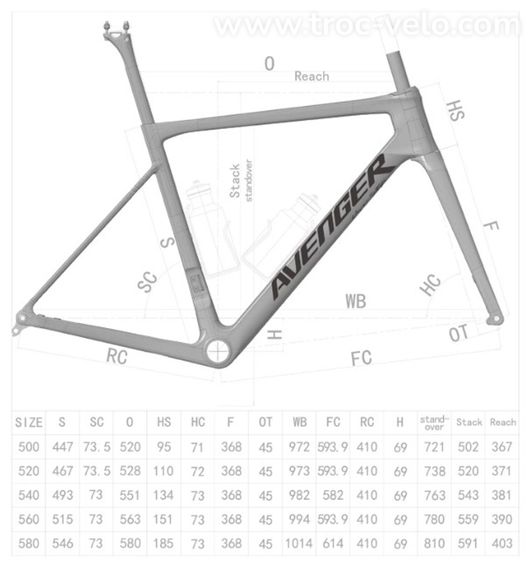 Kit cadre Avenger Shuttle White Taille 50 - 2
