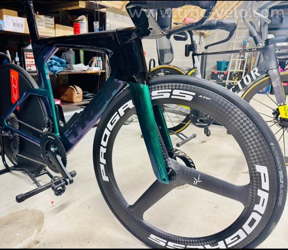 Progress Roue avant 3 bâtons de route A-7F Carbon CL Disc Tubeless Ready - 2