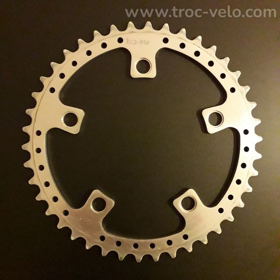Plateau 110 bcd 42 dents drilled perforé aluminium en Tbé