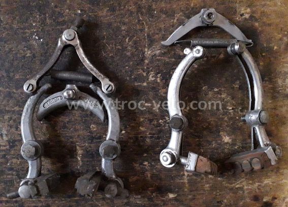 Etrier de frein vélo ancien cantilever a tasseau ressort avant ou