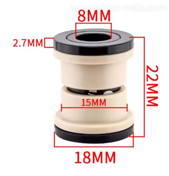 Lot de 2 entretoises 22mm pour amortisseur FOX - 3