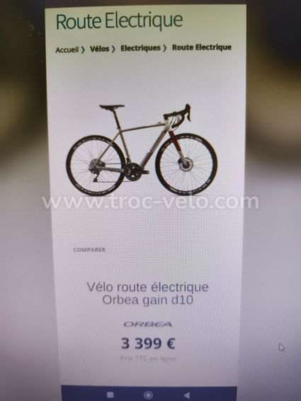Vélo de course électrique Orbea Gain D10 année 2018