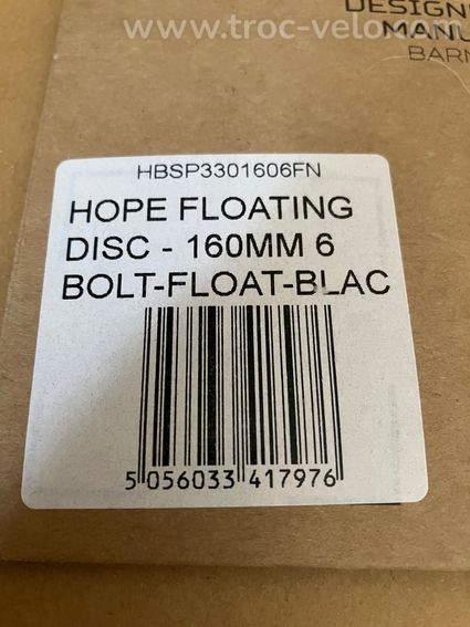 Disque de frein Hope 160mm (pour pièces) - 2