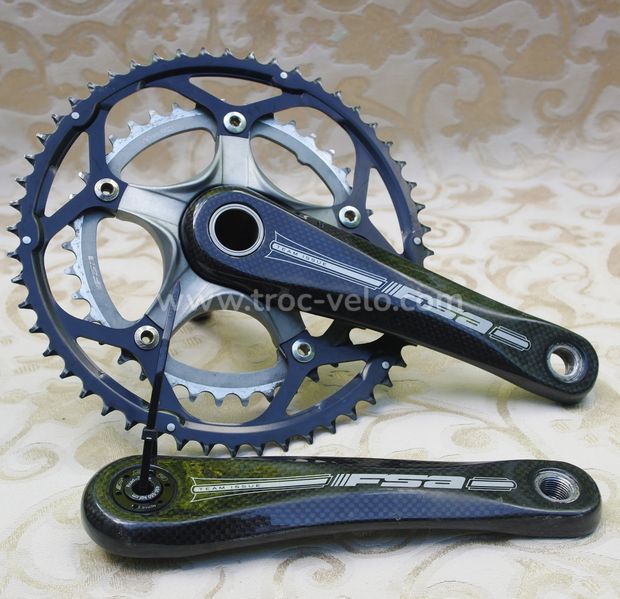 ♦ Pédalier vélo de course / Route FSA Carbone / Team Issue / 10 vitesses / 172.5mm/ 52-39 dents / Tb état ♦ - 1