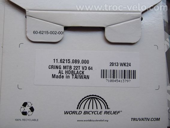 TRUVATIV Plateau V3 Interieur 22 Dents 64mm - 2