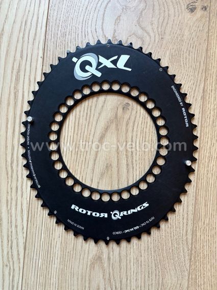 Plateau Aluminium Noir 53 Dents 5 Branches - Entraxe 130 - Pour 9 Vitesses (Route/Course)