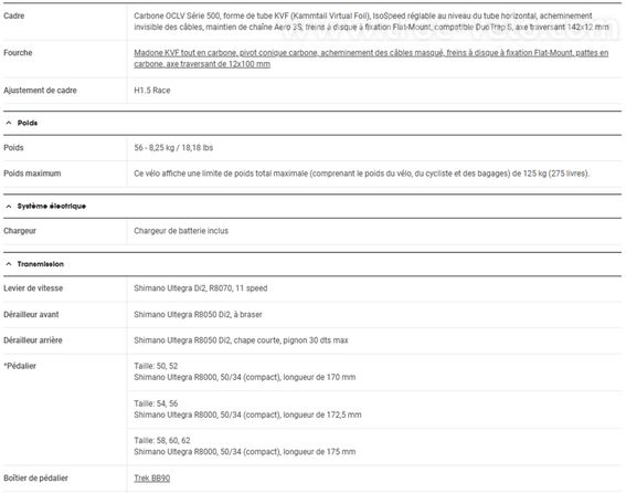 Vélo de course > Trek > Madone SL7 > Taille 56 - 2