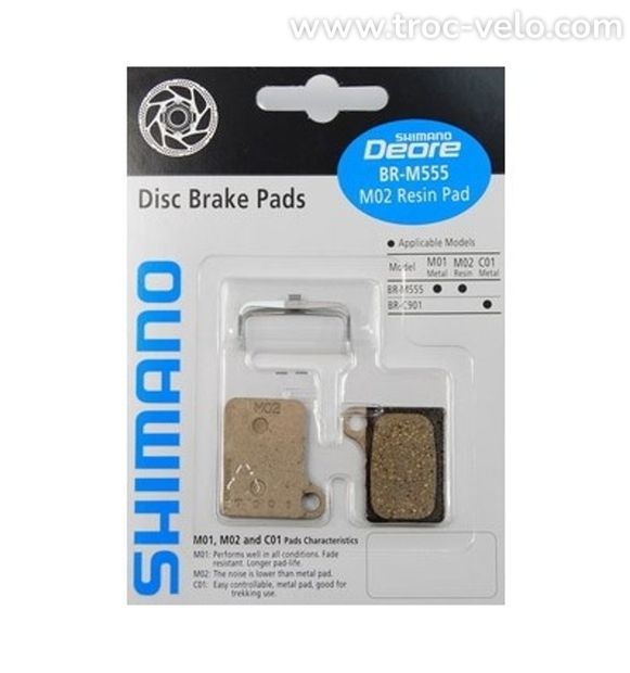 PLAQUETTES DE FREIN ORGANIQUES SHIMANO M02 DEORE BR-M555 - 2