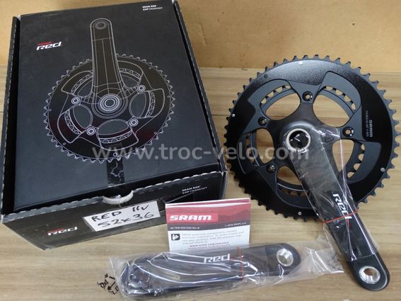 Neuf + Chaîne double 52 x 36 SRAM RED CARBON GXP 170mm 11 vitesses + NEUF