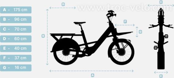 Velo Cargo Electrique O2feel Buzz 8 1 Shimano 5v 540wh Shimano 85nm 20 Orange T Unique 150 200cm Produit Reconditionne - 2