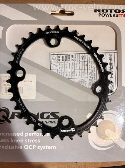Plateau ovale Rotor Q-Rings 36T - 110 BCD (4 trous) - Neuf - 2