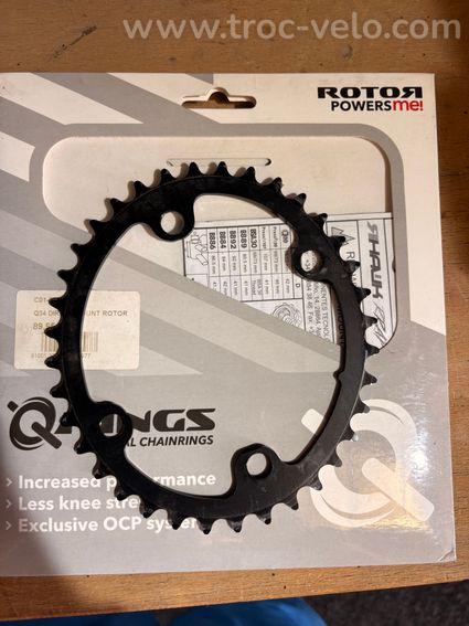 Plateau ovale Rotor Q-Rings 36T - 110 BCD (4 trous) - Neuf - 3