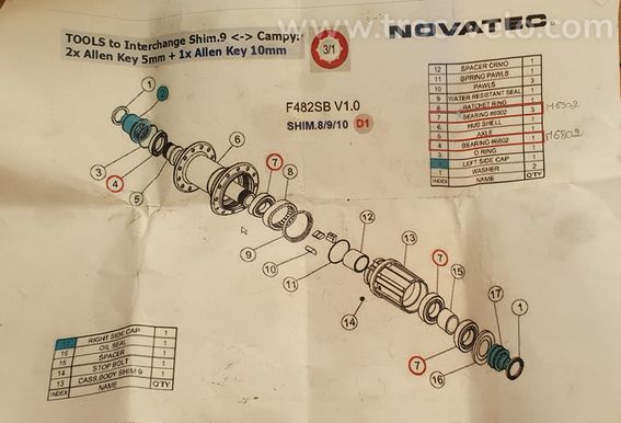 Entretoise moyeu NOVATEC F482SB  - 3