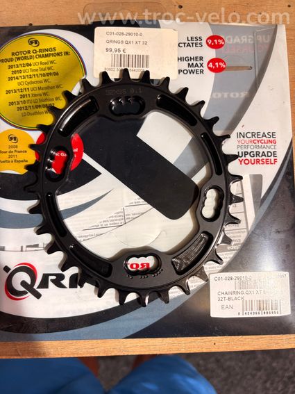 Plateau ovale Rotor Q-Rings QX1 XT 32T - 96 BCD (Shimano) - Neuf - 3