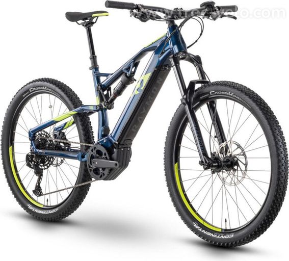 Vtt Electrique Tout Suspendu Raymon Fullray 130e 6 0 Sram Sx 12v 630wh 27 5   Bleu Vert T L 183 200cm   Produit Reconditionne - 2