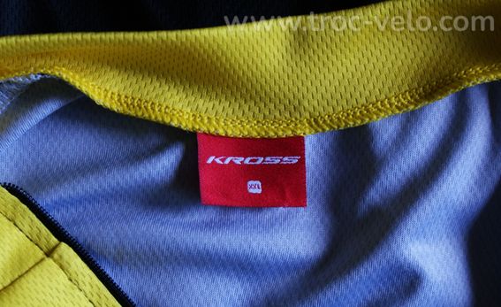 Maillot vélo été manches courtes - marque "KROSS" - taille 2XL - noir/jaune - 3