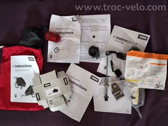 Remorque à vélo pour enfants Thule Chariot Cross 1 Alaska complète avec accessoires - 6