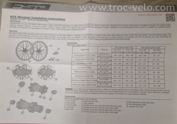 Paires de roues FSA AGX i21 - 4