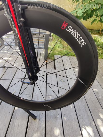 Roue lenticulaire vision metron disc sl + roue swiss side hadron2 800 - 5