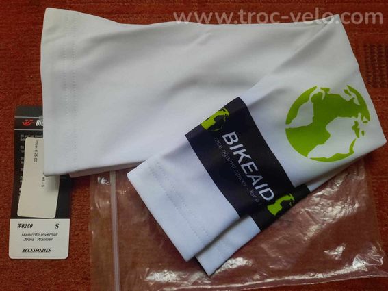 Manchettes cycliste Bicycle Line BIKEAID blanches