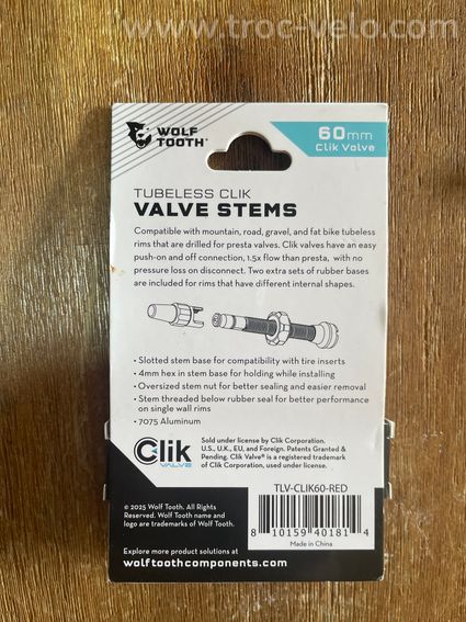 Valves tubeless Wolftooth 60mm - 2