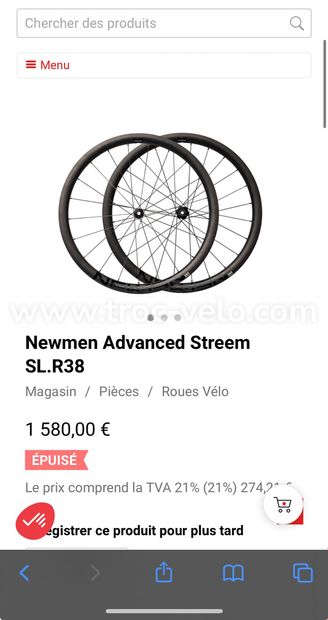 🔥Paire de roues Newmen R38 Advanced carbon SL disque pneus superbe🔥 valeur neuve 1580€ - 6