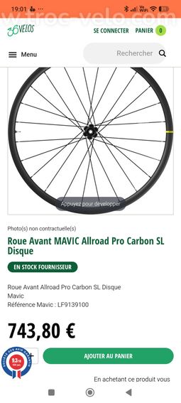 Roue carbone MAVIC ALLROAD PRO SL neuve  - 7