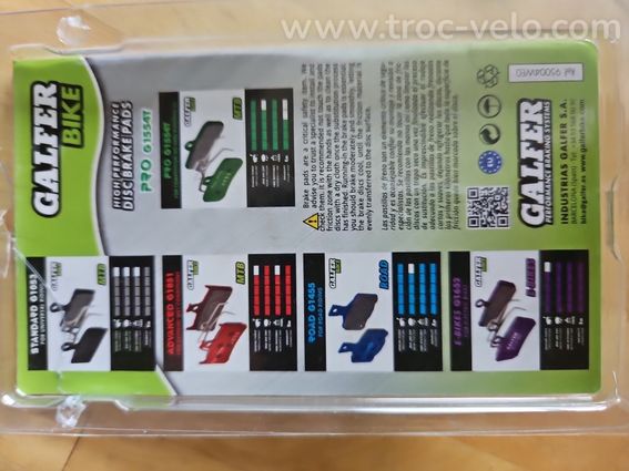 plaquettes de frein galfer pro 1554T pour hope xcr neuves - 3