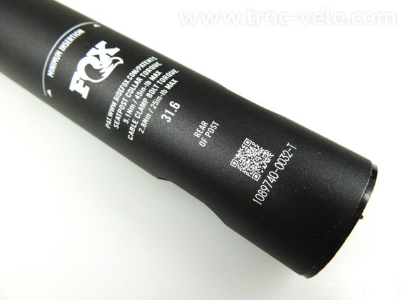 TIGE DE SELLE FOX TRANSFER SL PERFORMANCE 31.6 150mm avec télécommande - 2