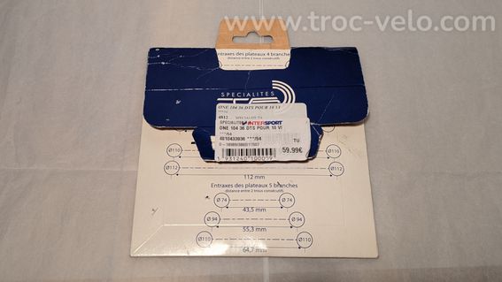 Plateau SPECIALITES T.A One 104 - 36 dents – 4 trous - diam 104mm - 3
