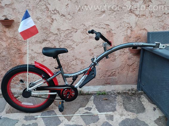 Weeride Tandem Copilot XT Remorque De Vélo Enfant Gris