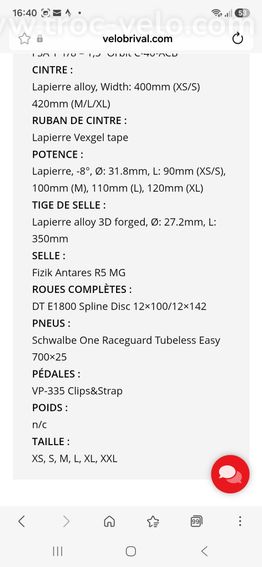 Velo de route la pierre xelius 600 disc - 12