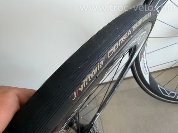 Paire de roue carbone artisanale ligaturées 11 vitesses à boyaux  - 3