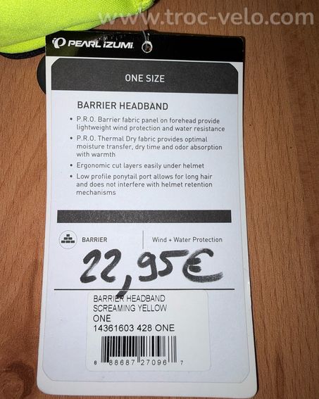 Bandeau Pearl Izumi jaune - taille unique - 3
