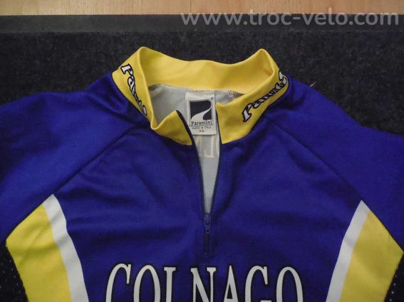 TENUE COLNAGO VINTAGE "NEUVE" BLEU JAUNE NOIRE TAILLE XL - 2