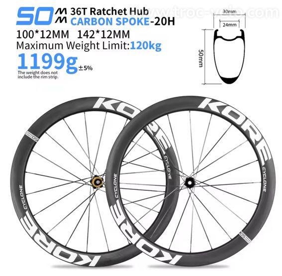 Kore CYCLONE - Paire ROUES Carbone  - 5