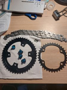 Lot Plateaux Shimano Ultegra 12v (46/36) + Chaîne ... - 1