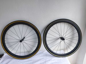 Paire de roues carbone Makadam Slim 38 (boyaux) ... - 1