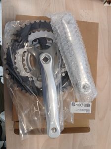 PEDALIER VTT P2R 7-8V. ALU ARGENT 170mm 48-38-28 (... - 1